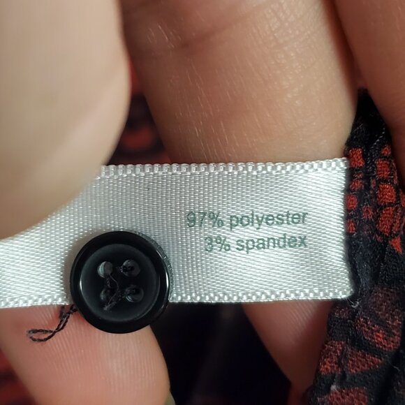 Essentials Womens 3/4 Sleeve Floral Button Up Top Size 3X Artsy Office Church - Picture 5 of 10